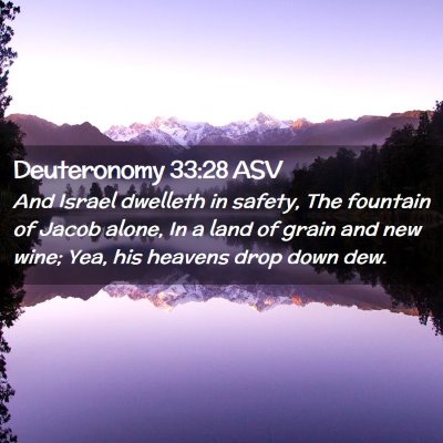 Picture 02 - Deuteronomy 33:28 ASV - And Israel dwelleth in safety, The fountain of - Bible Verse Picture