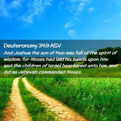 Picture 02 - Deuteronomy 34:9 ASV - And Joshua the son of Nun was full of the spirit - Bible Verse Picture