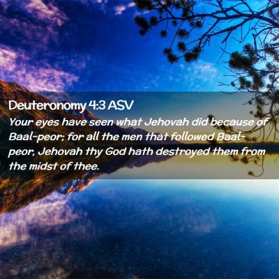 Picture 02 - Deuteronomy 4:3 ASV - Your eyes have seen what Jehovah did because of - Bible Verse Picture