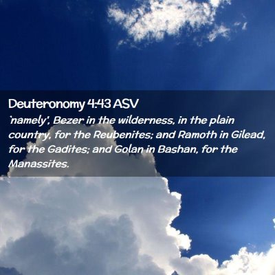 Picture 02 - Deuteronomy 4:43 ASV - `namely', Bezer in the wilderness, in the plain - Bible Verse Picture