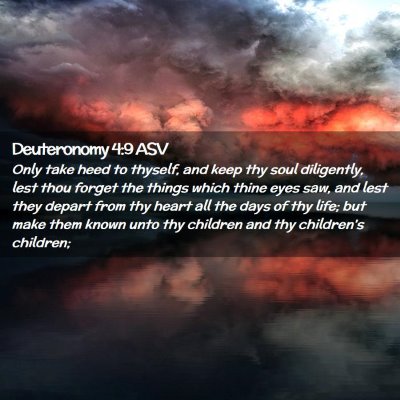 Picture 02 - Deuteronomy 4:9 ASV - Only take heed to thyself, and keep thy soul - Bible Verse Picture