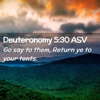 Picture 02 - Deuteronomy 5:30 ASV - Go say to them, Return ye to your - Bible Verse Picture