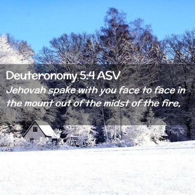 Picture 02 - Deuteronomy 5:4 ASV - Jehovah spake with you face to face in the mount - Bible Verse Picture