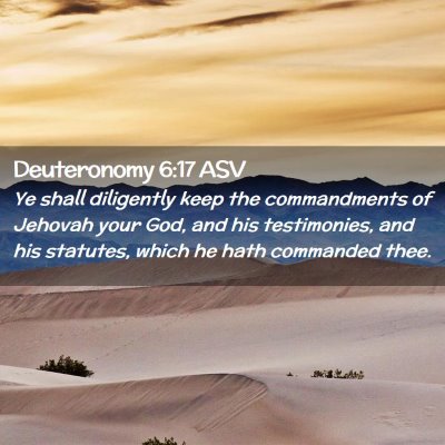 Picture 02 - Deuteronomy 6:17 ASV - Ye shall diligently keep the commandments of - Bible Verse Picture