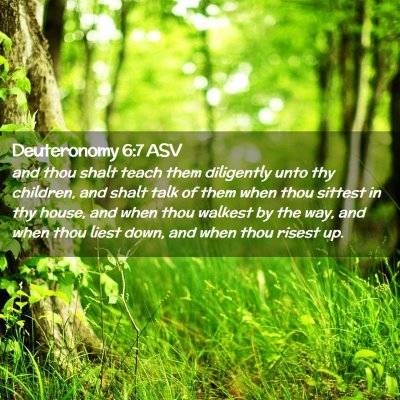 Picture 02 - Deuteronomy 6:7 ASV - and thou shalt teach them diligently unto thy - Bible Verse Picture