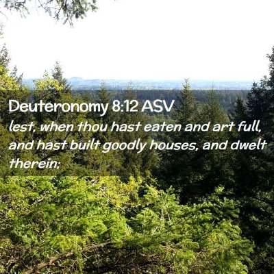 Picture 02 - Deuteronomy 8:12 ASV - lest, when thou hast eaten and art full, and hast - Bible Verse Picture