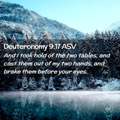 Picture 02 - Deuteronomy 9:17 ASV - And I took hold of the two tables, and cast them - Bible Verse Picture