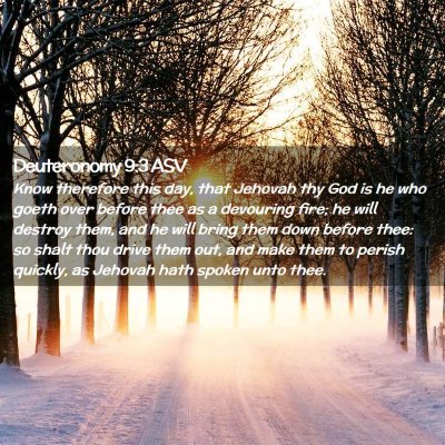 Picture 02 - Deuteronomy 9:3 ASV - Know therefore this day, that Jehovah thy God is - Bible Verse Picture