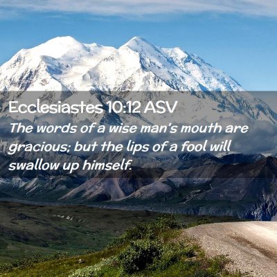 Picture 02 - Ecclesiastes 10:12 ASV - The words of a wise man's mouth are gracious; but - Bible Verse Picture