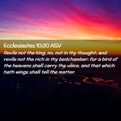 Picture 02 - Ecclesiastes 10:20 ASV - Revile not the king, no, not in thy thought; and - Bible Verse Picture