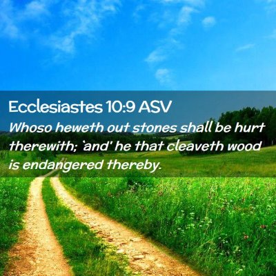 Picture 02 - Ecclesiastes 10:9 ASV - Whoso heweth out stones shall be hurt therewith; - Bible Verse Picture