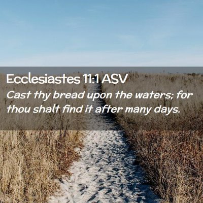 Picture 02 - Ecclesiastes 11:1 ASV - Cast thy bread upon the waters; for thou shalt - Bible Verse Picture