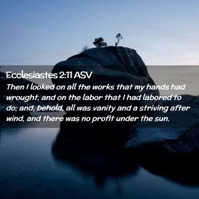 Picture 02 - Ecclesiastes 2:11 ASV - Then I looked on all the works that my hands had - Bible Verse Picture