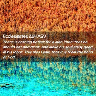 Picture 02 - Ecclesiastes 2:24 ASV - There is nothing better for a man `than' that he - Bible Verse Picture