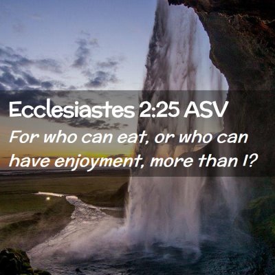 Picture 02 - Ecclesiastes 2:25 ASV - For who can eat, or who can have enjoyment, more - Bible Verse Picture
