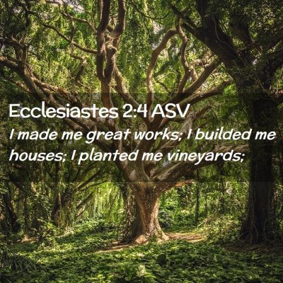 Picture 02 - Ecclesiastes 2:4 ASV - I made me great works; I builded me houses; I - Bible Verse Picture