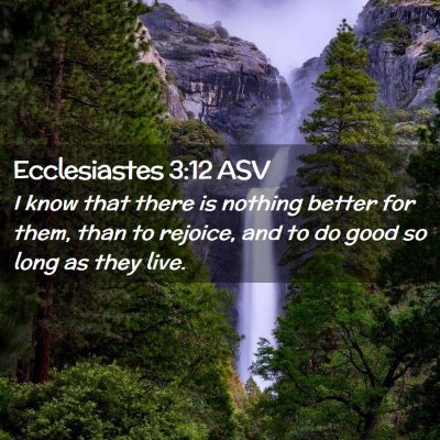 Picture 02 - Ecclesiastes 3:12 ASV - I know that there is nothing better for them, - Bible Verse Picture