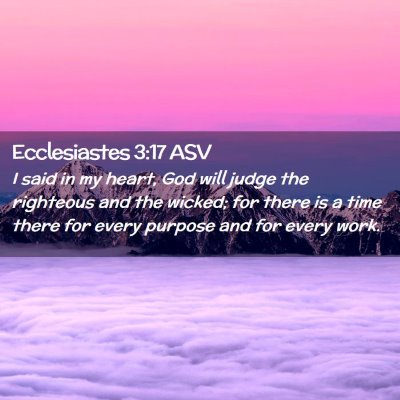Picture 02 - Ecclesiastes 3:17 ASV - I said in my heart, God will judge the righteous - Bible Verse Picture