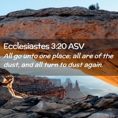 Picture 02 - Ecclesiastes 3:20 ASV - All go unto one place; all are of the dust, and - Bible Verse Picture