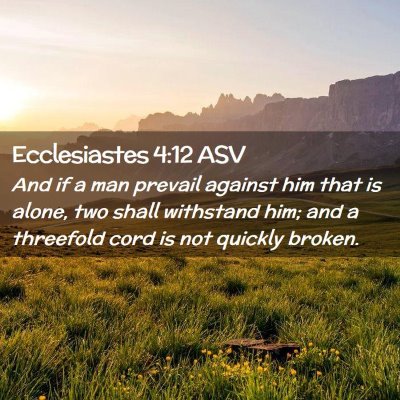 Picture 02 - Ecclesiastes 4:12 ASV - And if a man prevail against him that is alone, - Bible Verse Picture