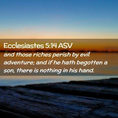 Picture 02 - Ecclesiastes 5:14 ASV - and those riches perish by evil adventure; and if - Bible Verse Picture