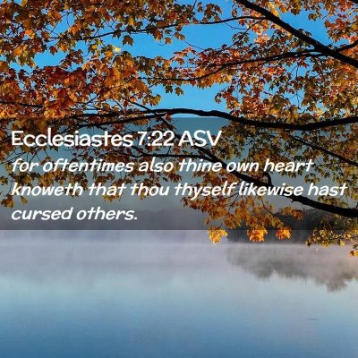 Picture 02 - Ecclesiastes 7:22 ASV - for oftentimes also thine own heart knoweth that - Bible Verse Picture