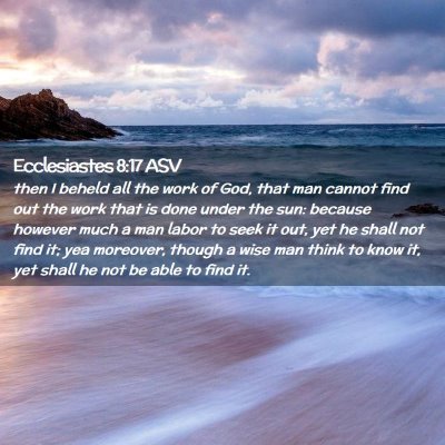 Picture 02 - Ecclesiastes 8:17 ASV - then I beheld all the work of God, that man - Bible Verse Picture