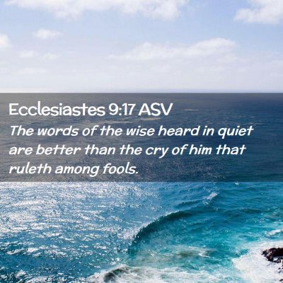 Picture 02 - Ecclesiastes 9:17 ASV - The words of the wise heard in quiet are better - Bible Verse Picture