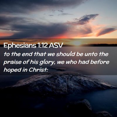 Picture 02 - Ephesians 1:12 ASV - to the end that we should be unto the praise of - Bible Verse Picture