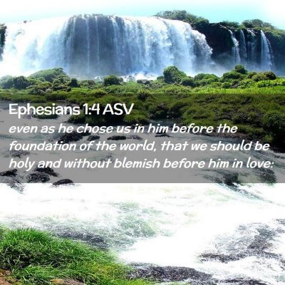 Picture 02 - Ephesians 1:4 ASV - even as he chose us in him before the foundation - Bible Verse Picture