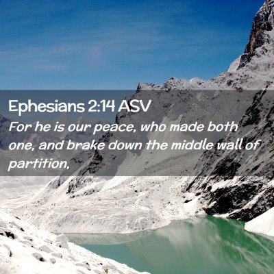 Picture 02 - Ephesians 2:14 ASV - For he is our peace, who made both one, and brake - Bible Verse Picture