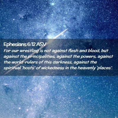 Picture 02 - Ephesians 6:12 ASV - For our wrestling is not against flesh and blood, - Bible Verse Picture