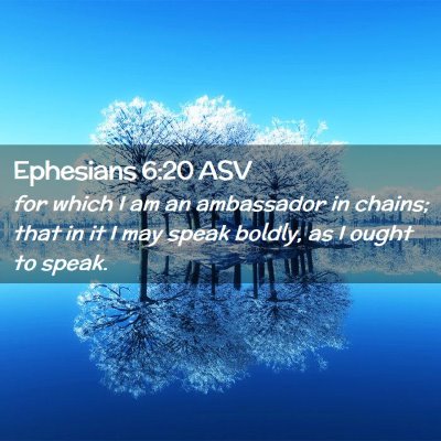 Picture 02 - Ephesians 6:20 ASV - for which I am an ambassador in chains; that in - Bible Verse Picture