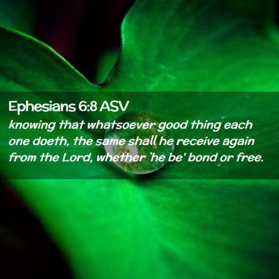 Picture 02 - Ephesians 6:8 ASV - knowing that whatsoever good thing each one - Bible Verse Picture