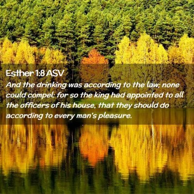 Picture 02 - Esther 1:8 ASV - And the drinking was according to the law; none - Bible Verse Picture