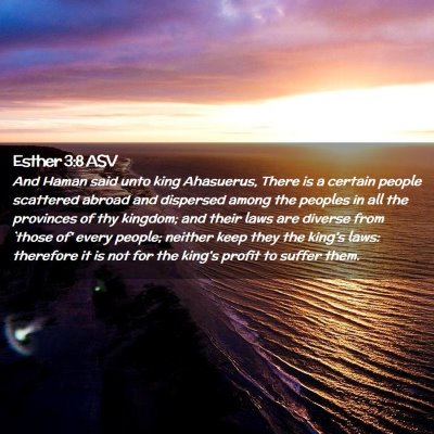 Picture 02 - Esther 3:8 ASV - And Haman said unto king Ahasuerus, There is a - Bible Verse Picture