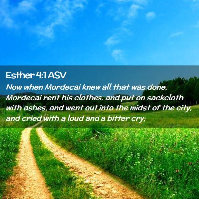 Picture 02 - Esther 4:1 ASV - Now when Mordecai knew all that was done, - Bible Verse Picture