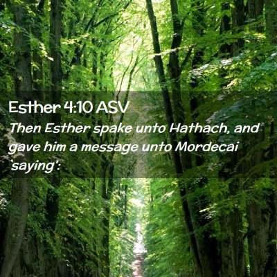 Picture 02 - Esther 4:10 ASV - Then Esther spake unto Hathach, and gave him a - Bible Verse Picture