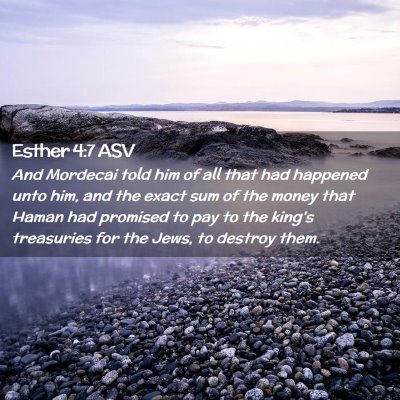 Picture 02 - Esther 4:7 ASV - And Mordecai told him of all that had happened - Bible Verse Picture