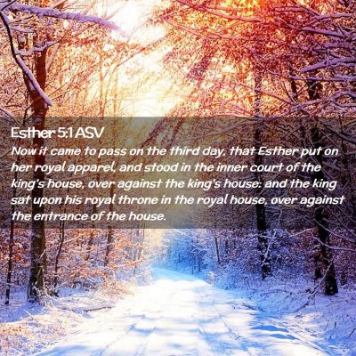 Picture 02 - Esther 5:1 ASV - Now it came to pass on the third day, that Esther - Bible Verse Picture