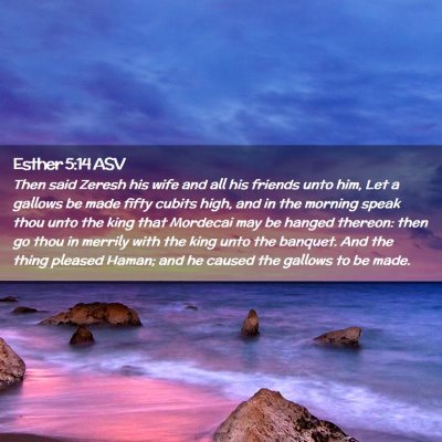 Picture 02 - Esther 5:14 ASV - Then said Zeresh his wife and all his friends - Bible Verse Picture