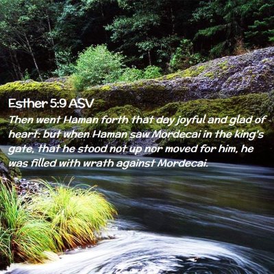 Picture 02 - Esther 5:9 ASV - Then went Haman forth that day joyful and glad of - Bible Verse Picture