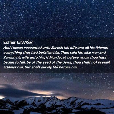 Picture 02 - Esther 6:13 ASV - And Haman recounted unto Zeresh his wife and all - Bible Verse Picture
