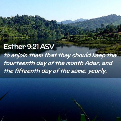 Picture 02 - Esther 9:21 ASV - to enjoin them that they should keep the - Bible Verse Picture