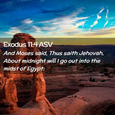 Picture 02 - Exodus 11:4 ASV - And Moses said, Thus saith Jehovah, About - Bible Verse Picture