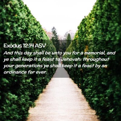 Picture 02 - Exodus 12:14 ASV - And this day shall be unto you for a memorial, - Bible Verse Picture