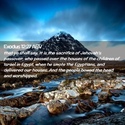 Picture 02 - Exodus 12:27 ASV - that ye shall say, It is the sacrifice of - Bible Verse Picture