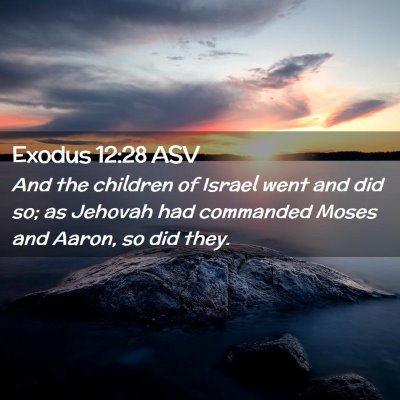 Picture 02 - Exodus 12:28 ASV - And the children of Israel went and did so; as - Bible Verse Picture