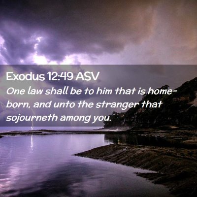 Picture 02 - Exodus 12:49 ASV - One law shall be to him that is home-born, and - Bible Verse Picture
