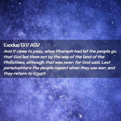 Picture 02 - Exodus 13:17 ASV - And it came to pass, when Pharaoh had let the - Bible Verse Picture